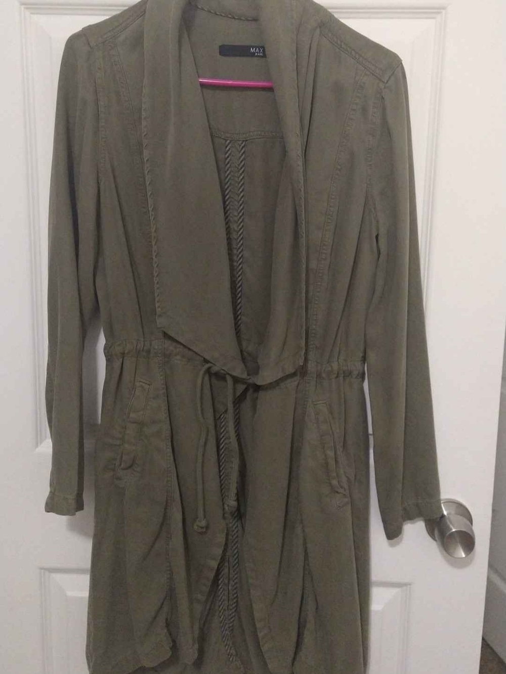 Olive Green Drawstring Utility Jacket